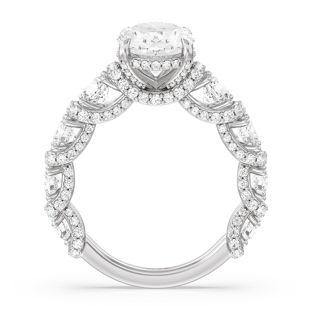 Oval Cut The Fulton Ring (E+ VVS+) with Lab Grown Diamond in 14KT Platinum view 3
