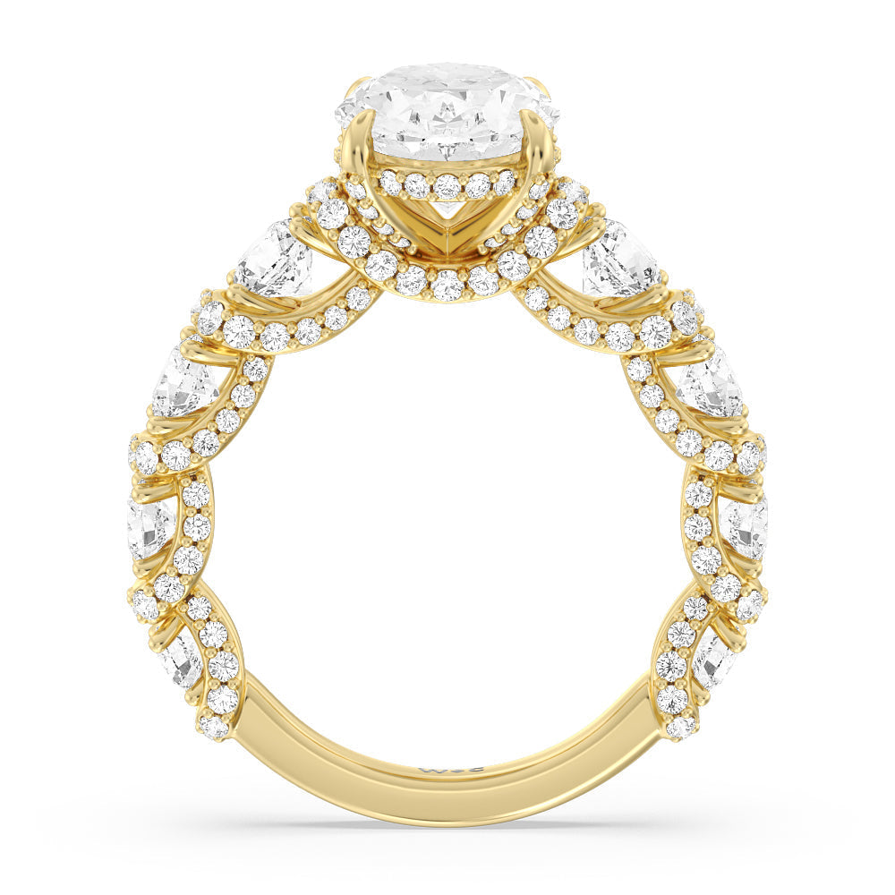 Oval Cut The Fulton Ring (E+ VVS+) with Lab Grown Diamond in 14KT Yellow Gold view 3
