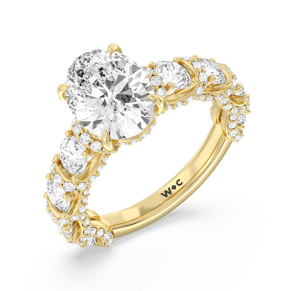 Oval Cut The Fulton Ring (E+ VVS+) with Lab Grown Diamond in 14KT Yellow Gold view 4
