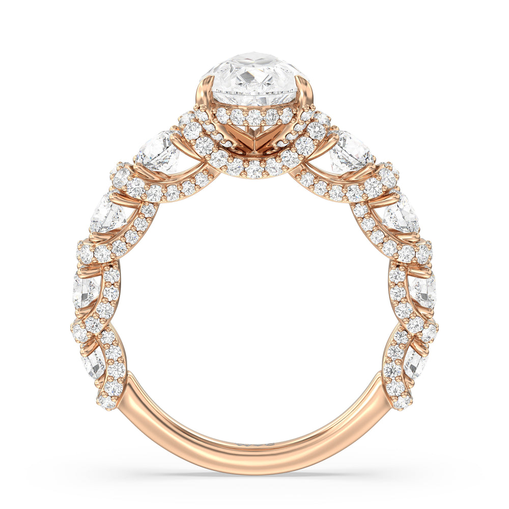 Pear Cut The Fulton Ring (E+ VVS+) with Lab Grown Diamond in 14KT Rose Gold view 2
