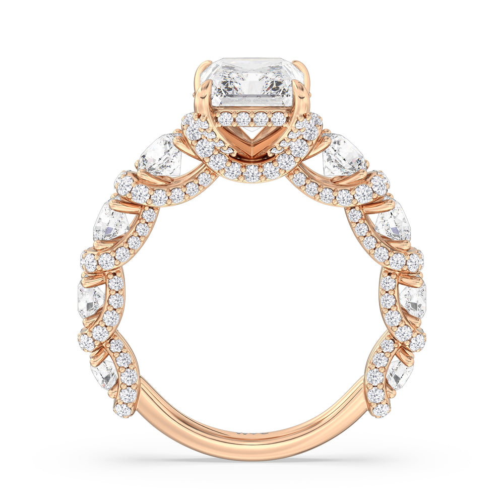 The Fulton Ring with Radiant Cut Diamond in 14KT Rose Gold view 3
