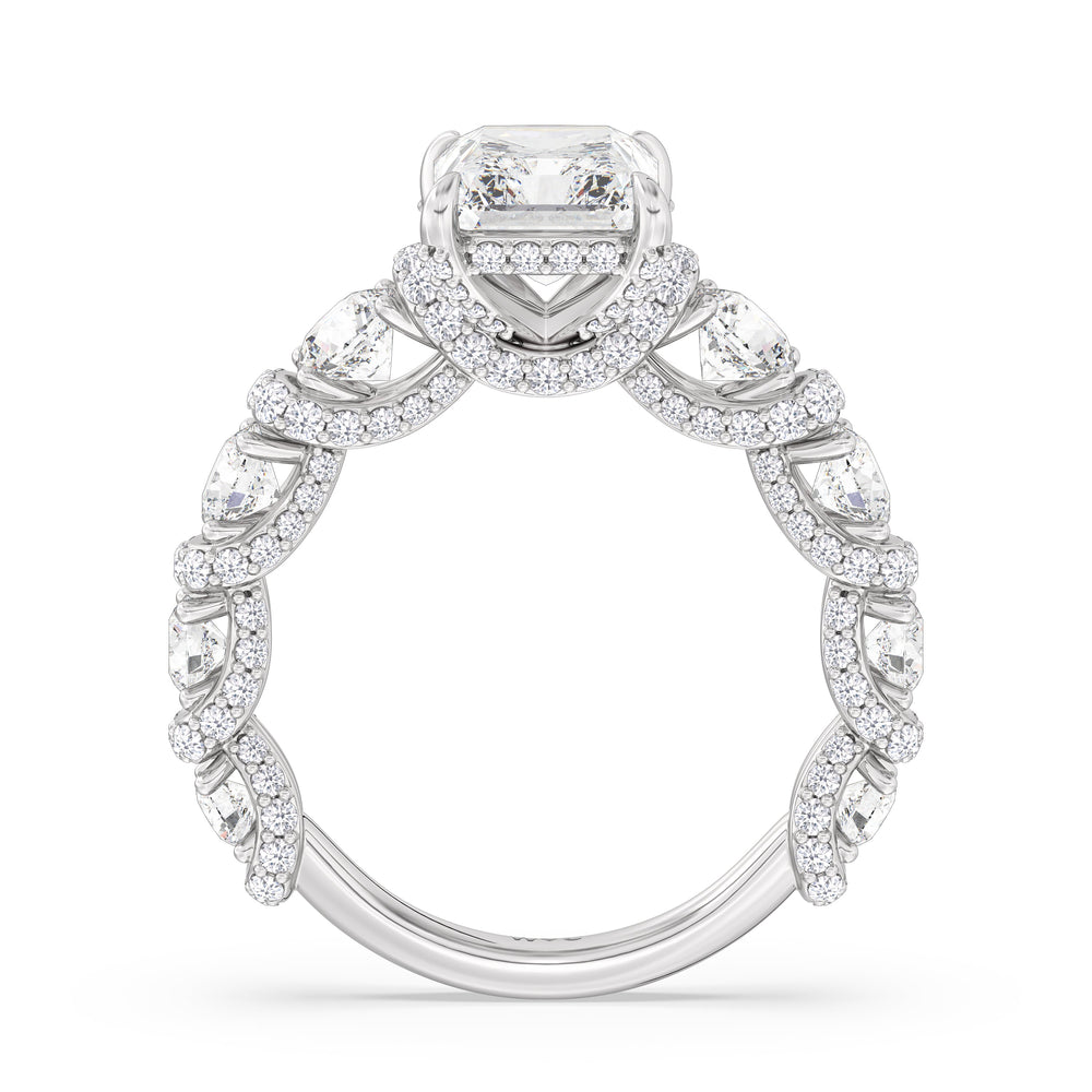 The Fulton Ring with Radiant Cut Diamond in 14KT Platinum view 3
