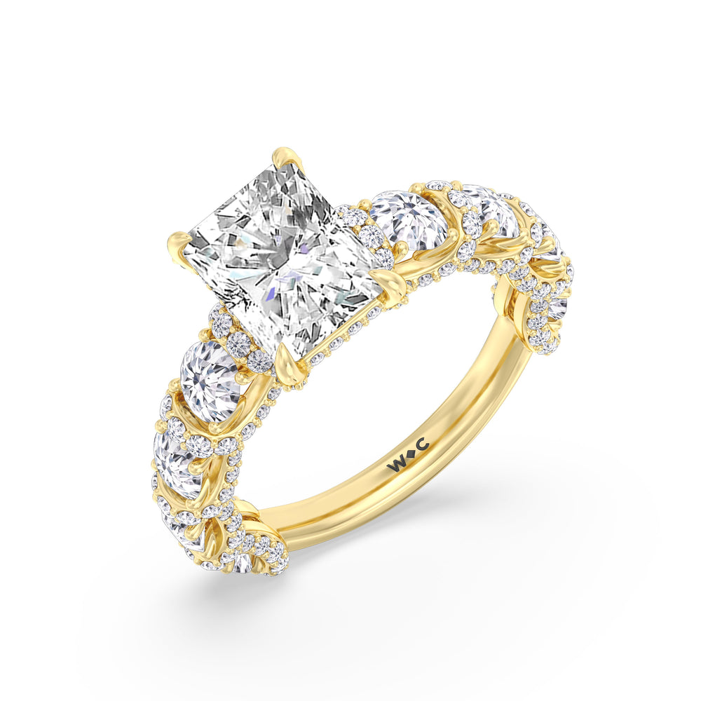 The Fulton Ring with Radiant Cut Diamond in 14KT Yellow Gold view 4
