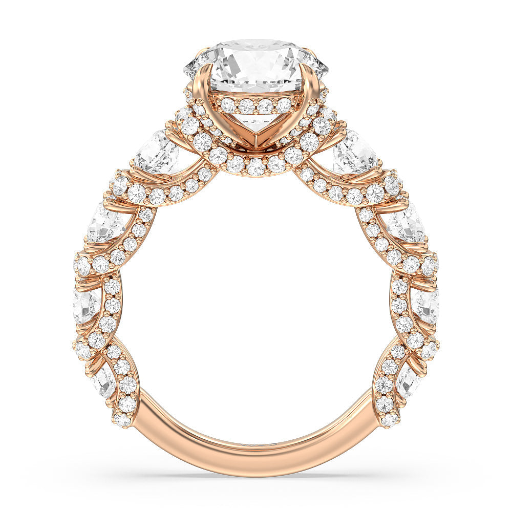 Round Cut The Fulton Ring (E+ VVS+) with Lab Grown Diamond in 14KT Rose Gold view 3
