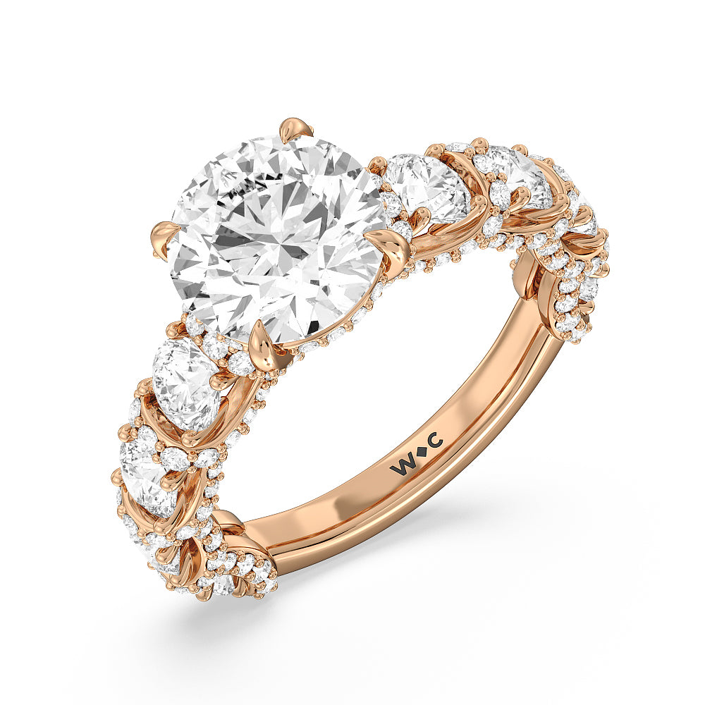 Round Cut The Fulton Ring (E+ VVS+) with Lab Grown Diamond in 14KT Rose Gold view 4
