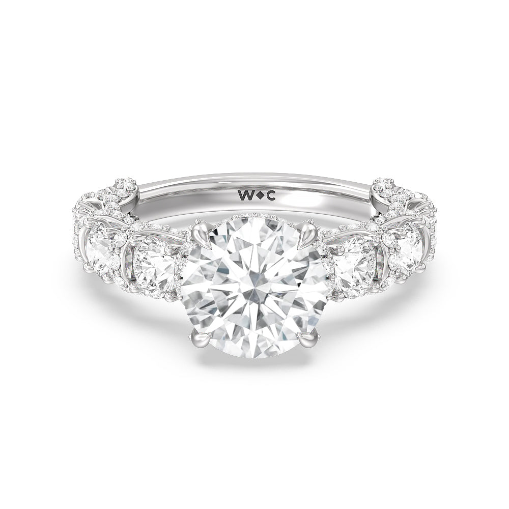 The Fulton Ring with Round Cut Diamond in 14KT Platinum view 2

