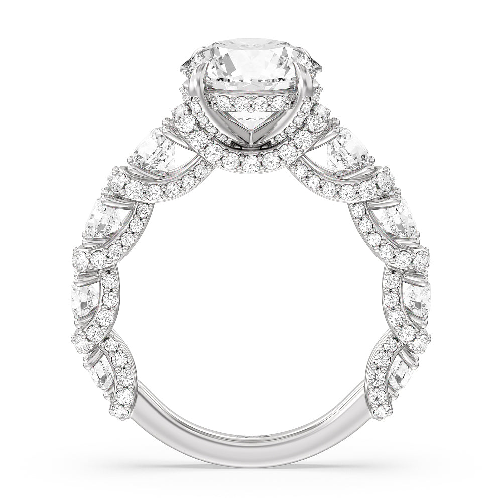 Round Cut The Fulton Ring (E+ VVS+) with Lab Grown Diamond in 14KT Platinum view 3
