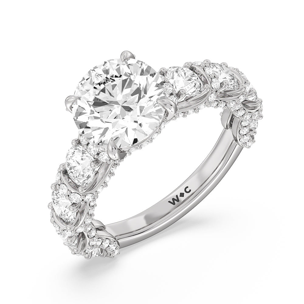 Round Cut The Fulton Ring (E+ VVS+) with Lab Grown Diamond in 14KT Platinum view 4

