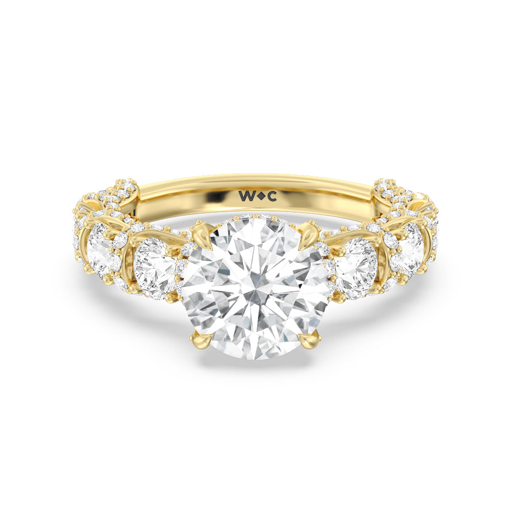 The Fulton Ring with Round Cut Diamond in 14KT Yellow Gold view 2
