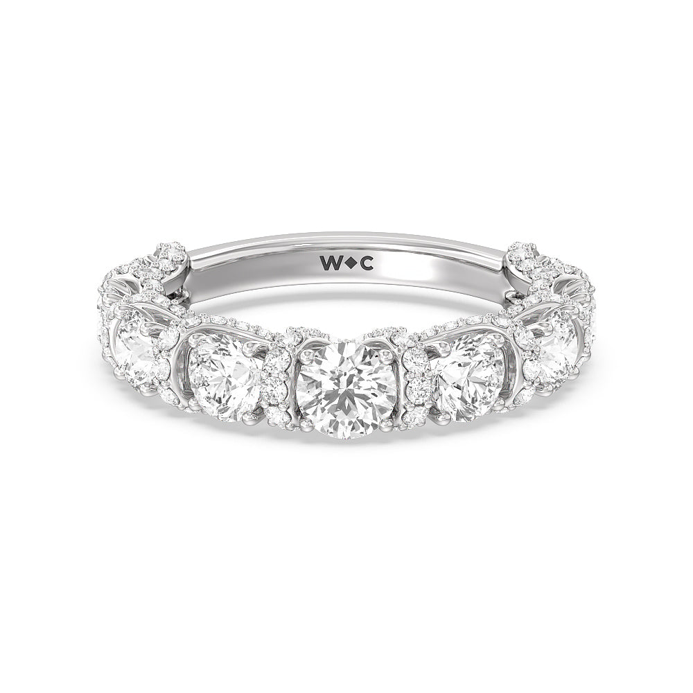The Fulton Band with Platinum Cut Diamond in 14KT Platinum view 1
