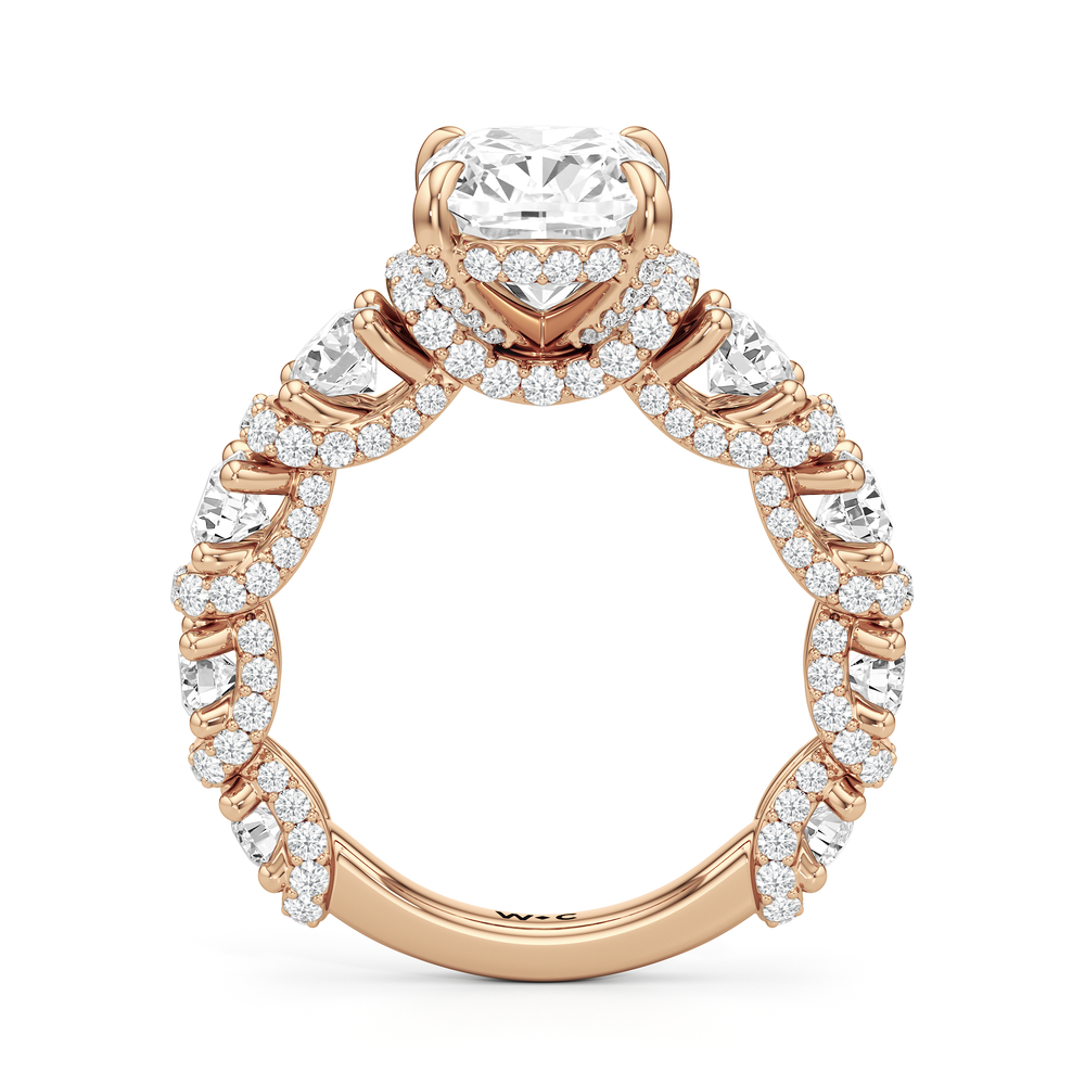 Elongated Cushion Cut The Fulton Ring with Lab Grown Diamond in 14KT Rose Gold view 6
