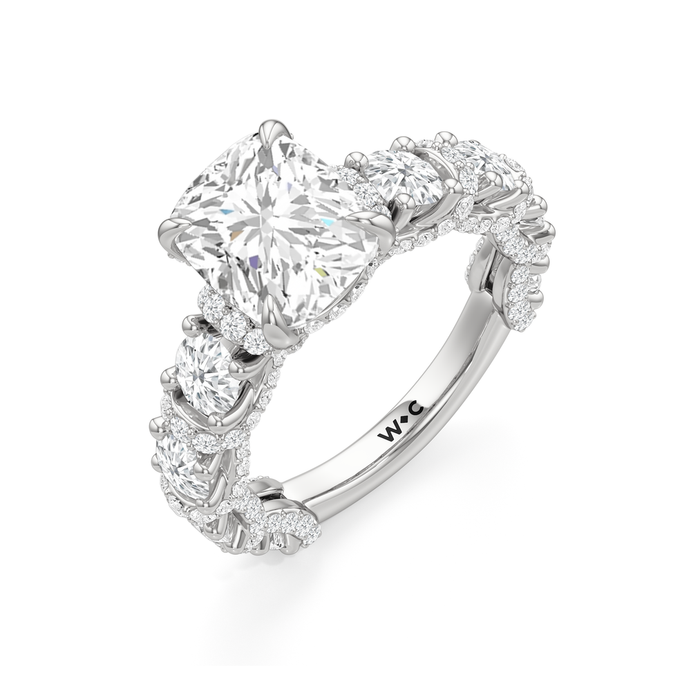 Elongated Cushion Cut The Fulton Ring with Lab Grown Diamond in 14KT Platinum view 7
