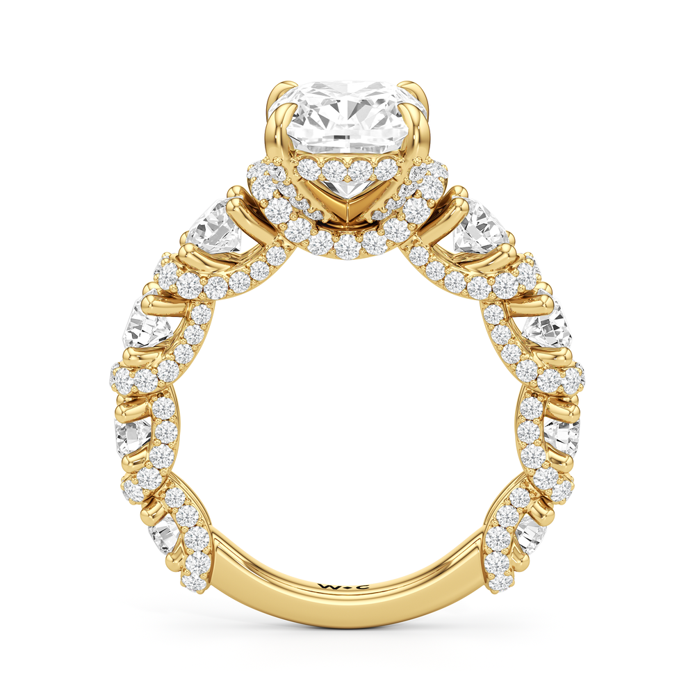 Elongated Cushion Cut The Fulton Ring with Lab Grown Diamond in 14KT Yellow Gold view 6
