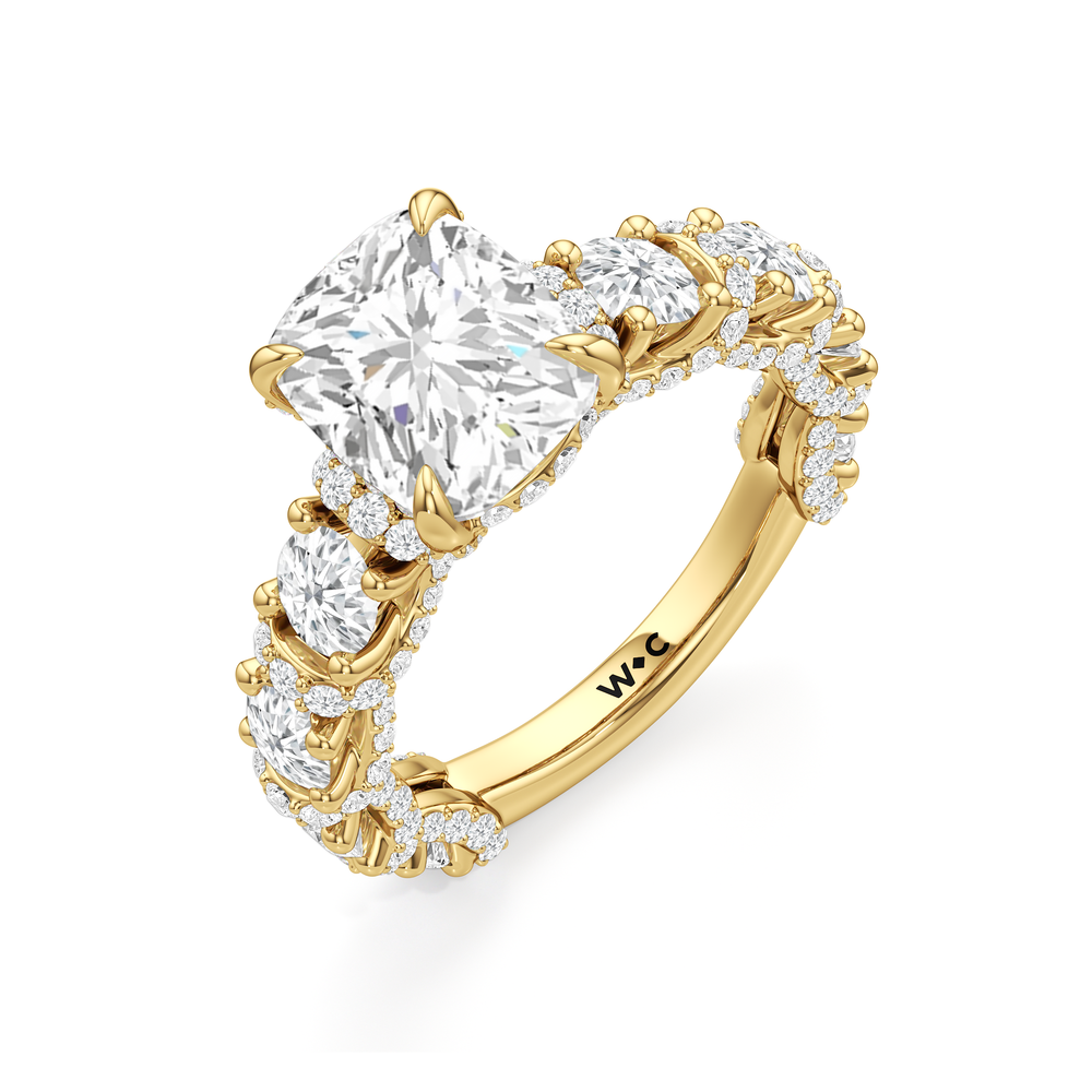 Elongated Cushion Cut The Fulton Ring with Lab Grown Diamond in 14KT Yellow Gold view 7
