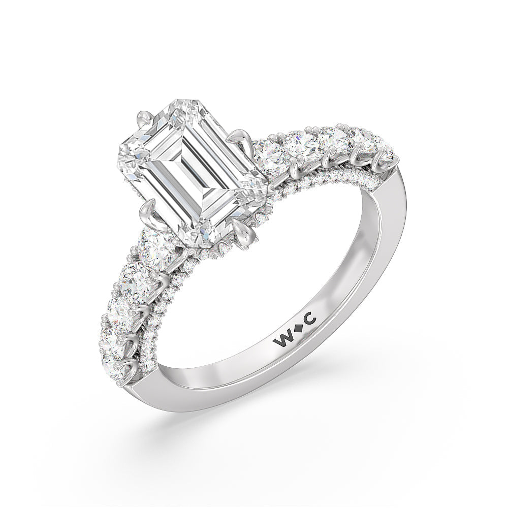Emerald Cut The Fifth Avenue Ring (E+ VVS+) with Lab Grown Diamond in 14KT Platinum view 3
