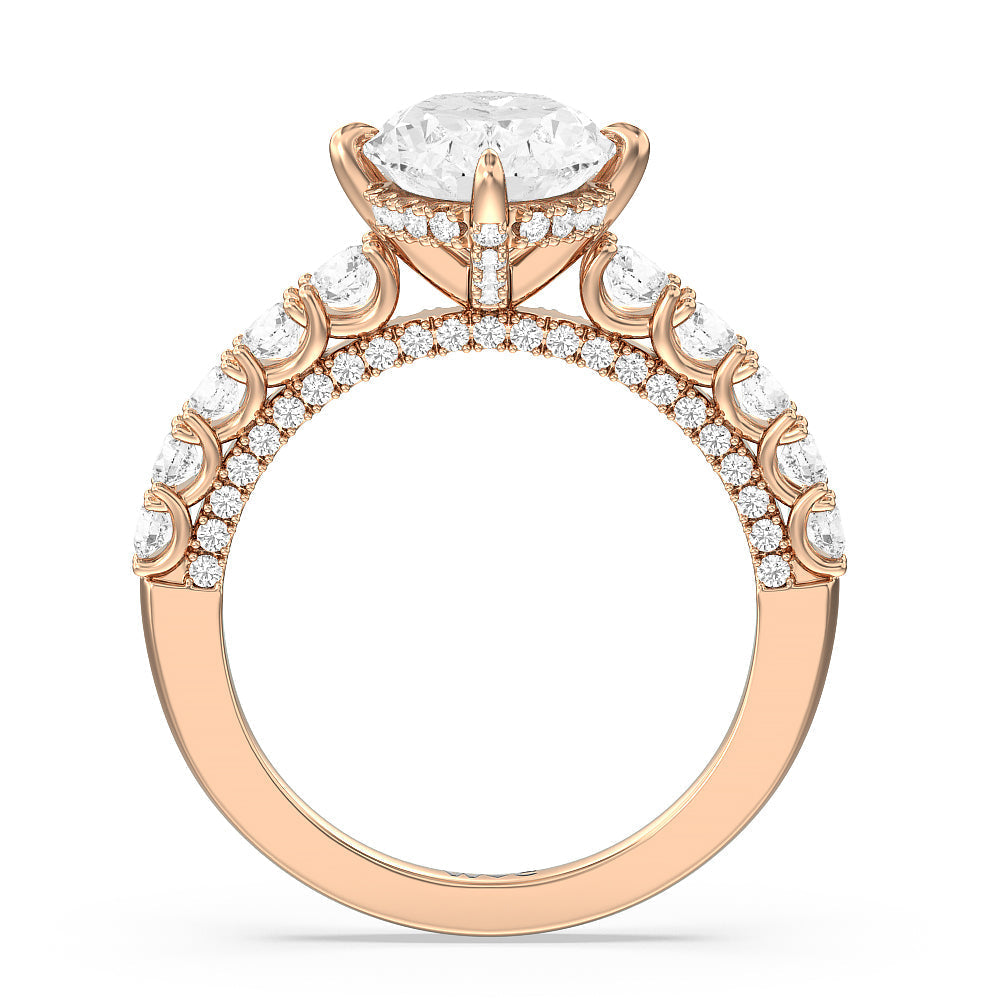 Oval Cut The Fifth Avenue Ring (E+ VVS+) with Lab Grown Diamond in 14KT Rose Gold view 2
