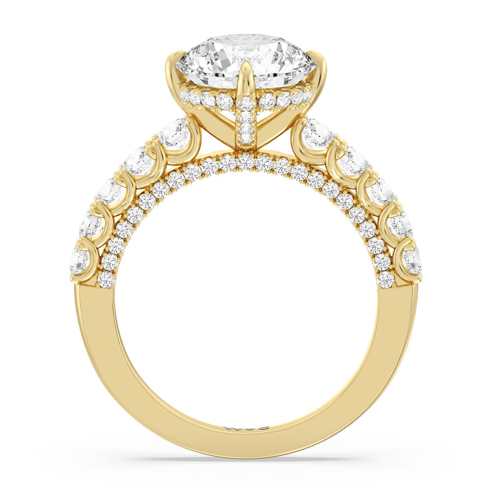 Round Cut The Fifth Avenue Ring (E+ VVS+) with Lab Grown Diamond in 14KT Yellow Gold view 2
