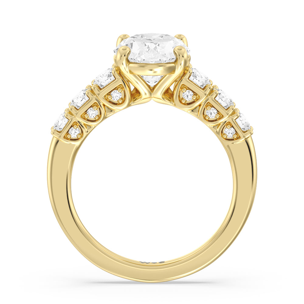 Oval Cut The Broadway Ring (E+ VVS+) with Lab Grown Diamond in 14KT Yellow Gold view 2
