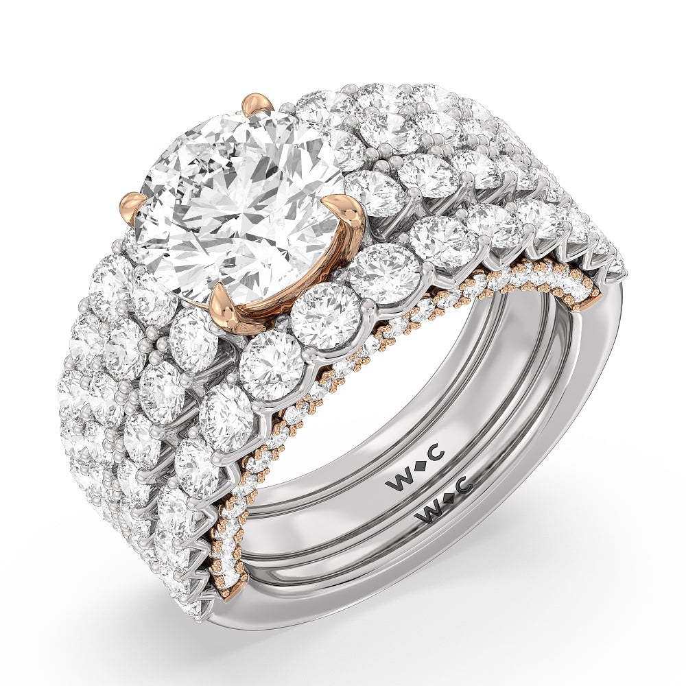 The Astor Ring with Oval Cut Diamond in 14KT White & Rose Gold view 6

