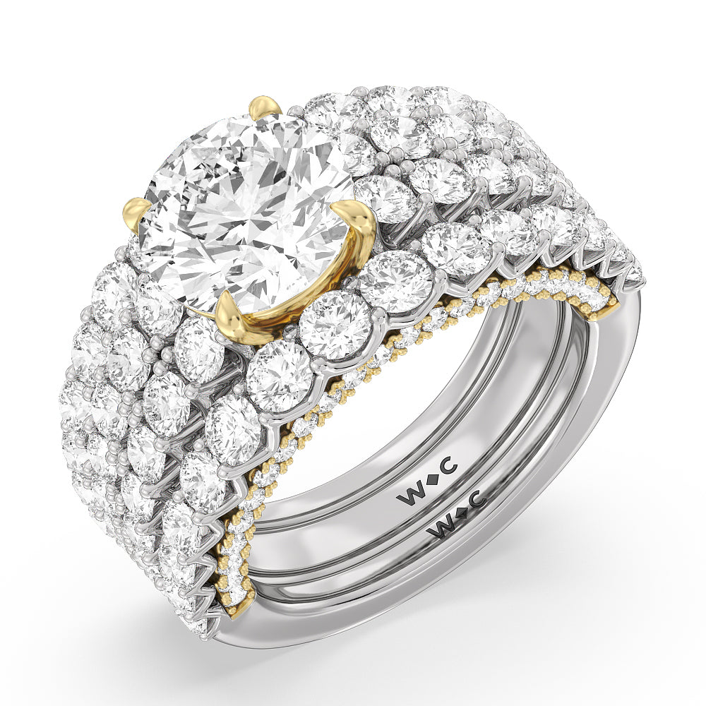 The Astor Ring with Oval Cut Diamond in 14KT White & Rose Gold view 5
