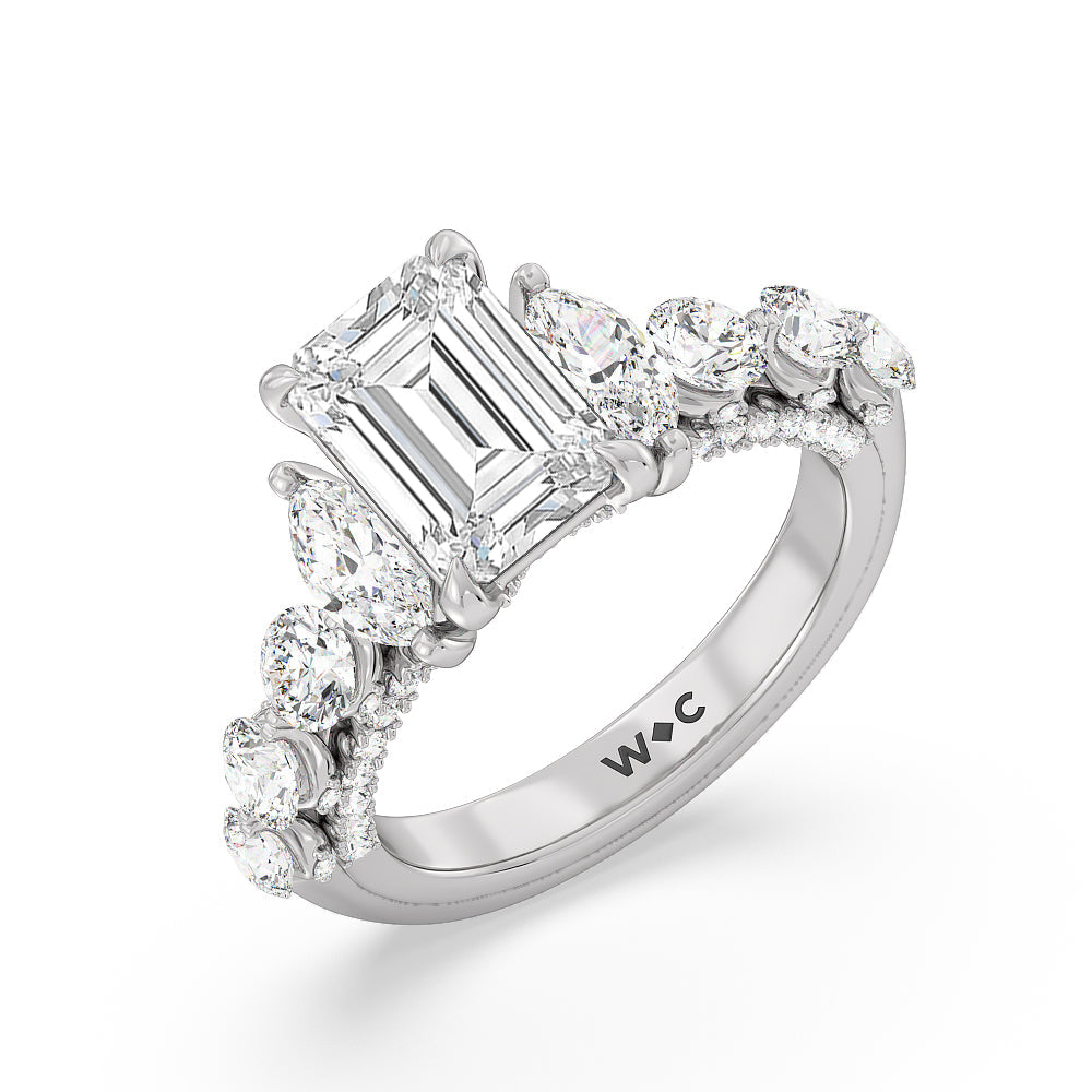 Emerald Cut The St. Regis Ring (E+ VVS+) with Lab Grown Diamond in 14KT Platinum view 3
