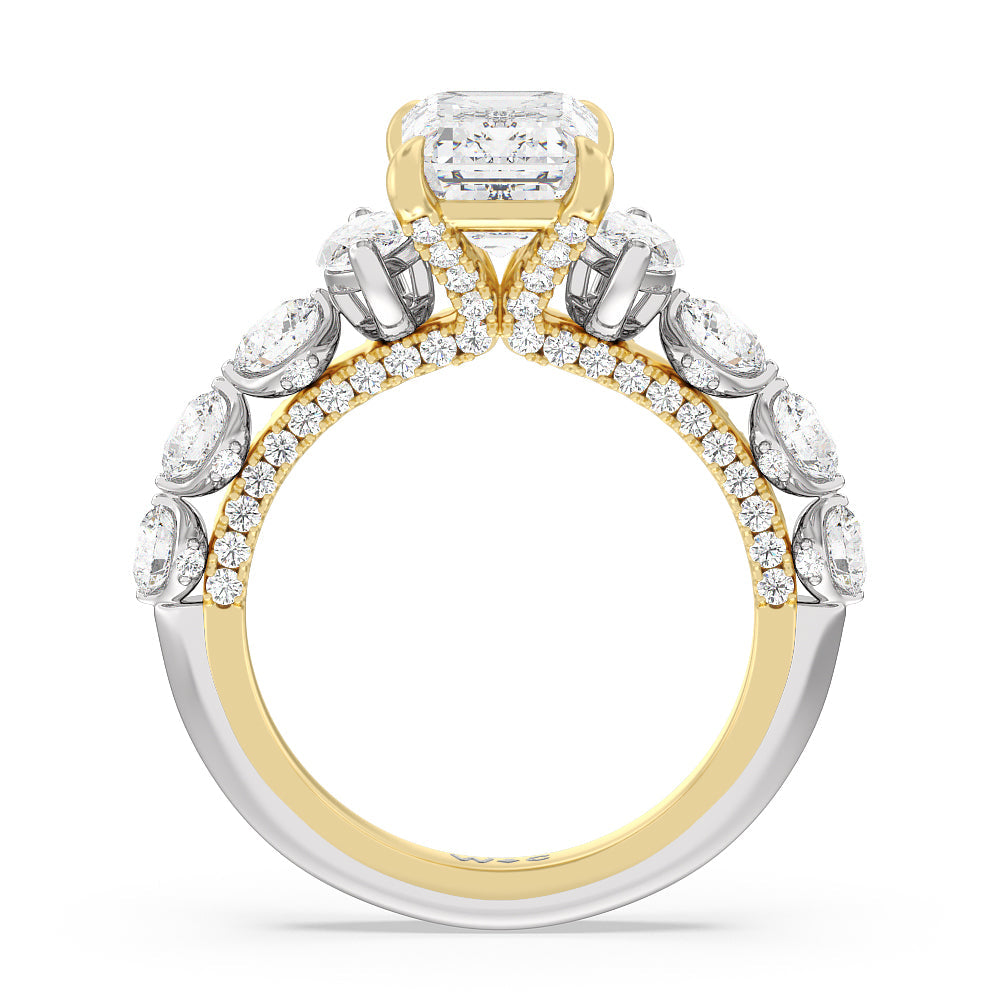 Emerald Cut The St. Regis Ring (E+ VVS+) with Lab Grown Diamond in 14KT White & Yellow Gold view 2
