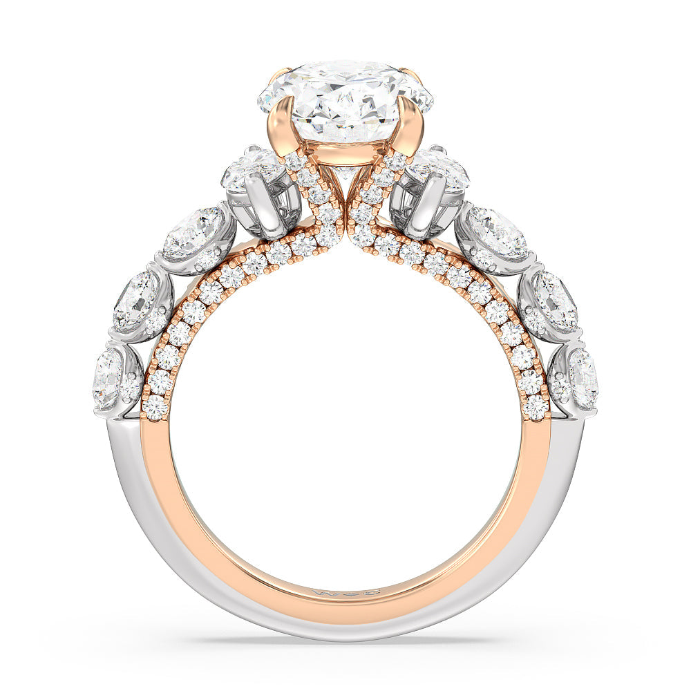 Oval Cut The St. Regis Ring (E+ VVS+) with Lab Grown Diamond in 14KT White & Rose Gold view 2
