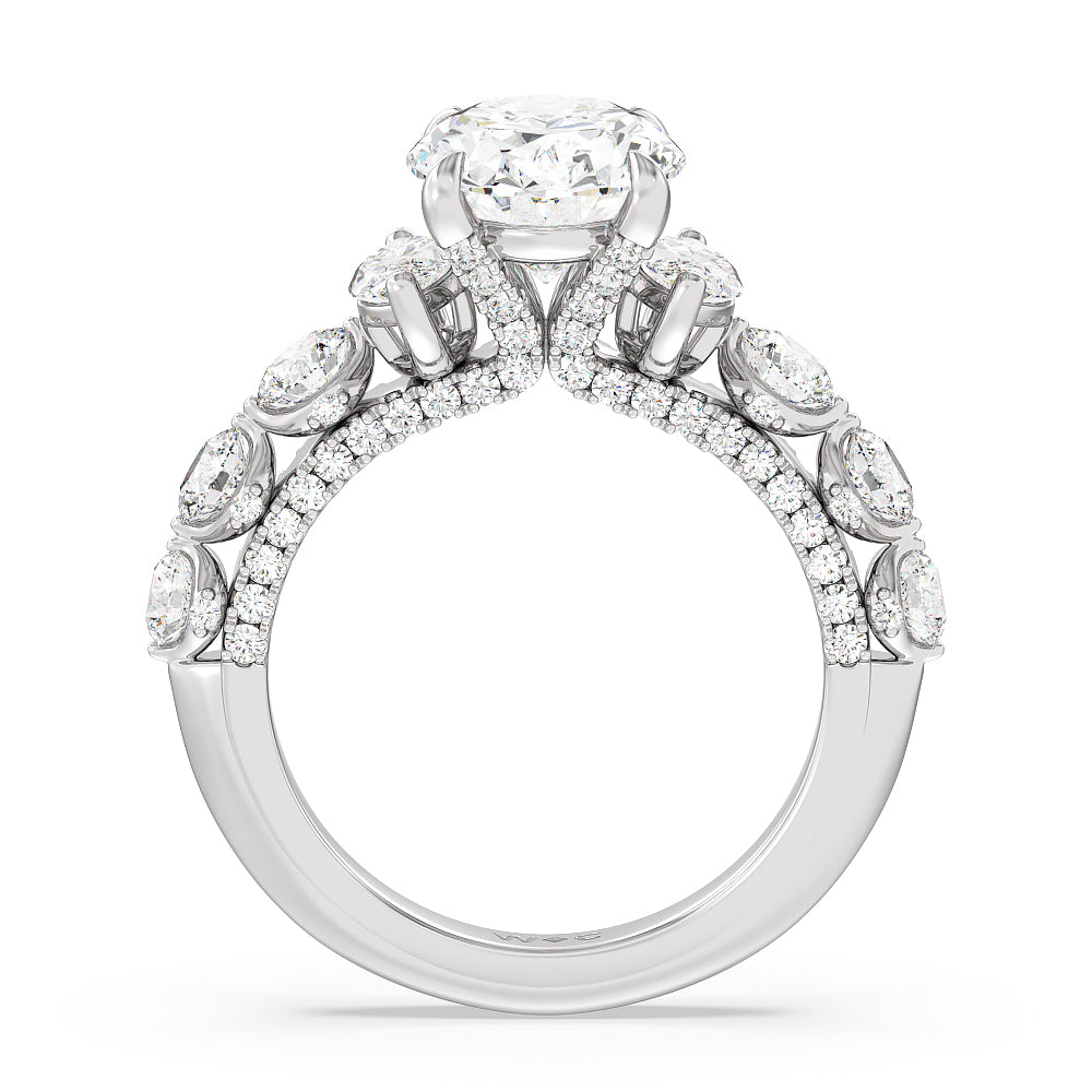 The St. Regis Ring with Oval Cut Diamond in 14KT Platinum view 2
