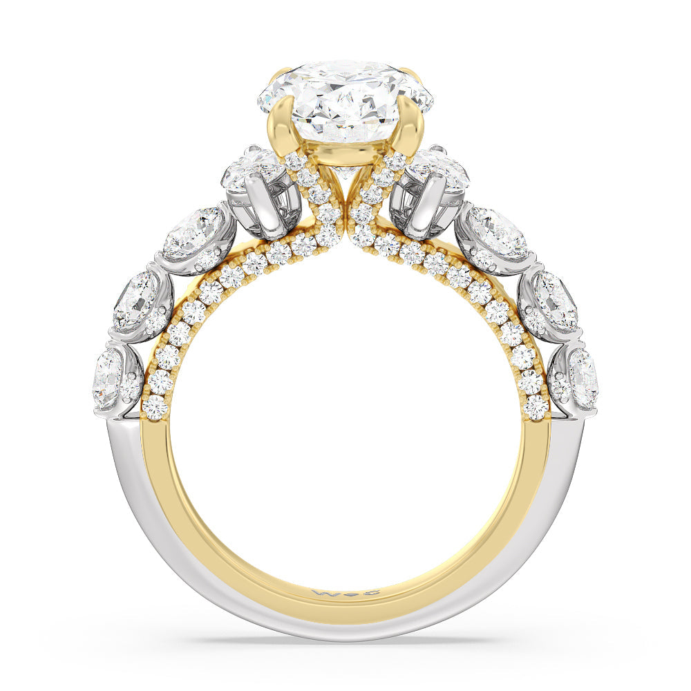 Oval Cut The St. Regis Ring (E+ VVS+) with Lab Grown Diamond in 14KT White & Yellow Gold view 2
