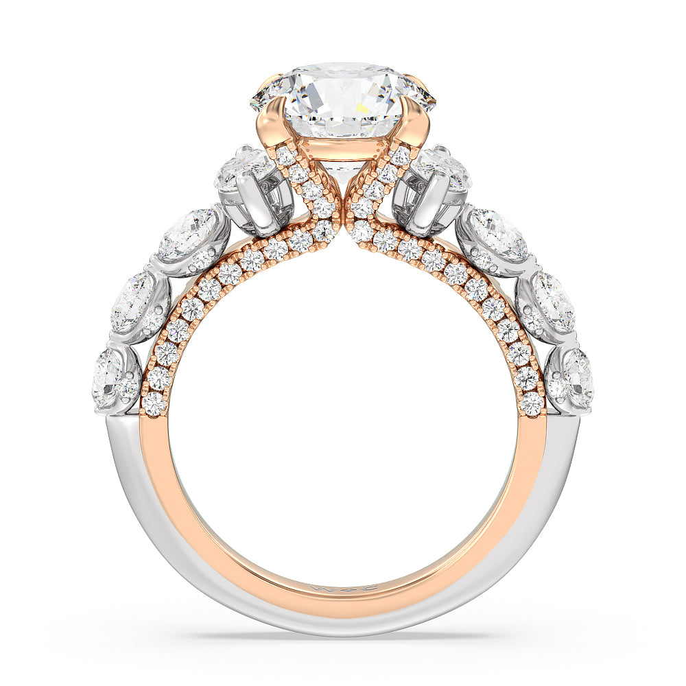 The St. Regis Ring with Round Cut Diamond in 14KT White & Rose Gold view 2
