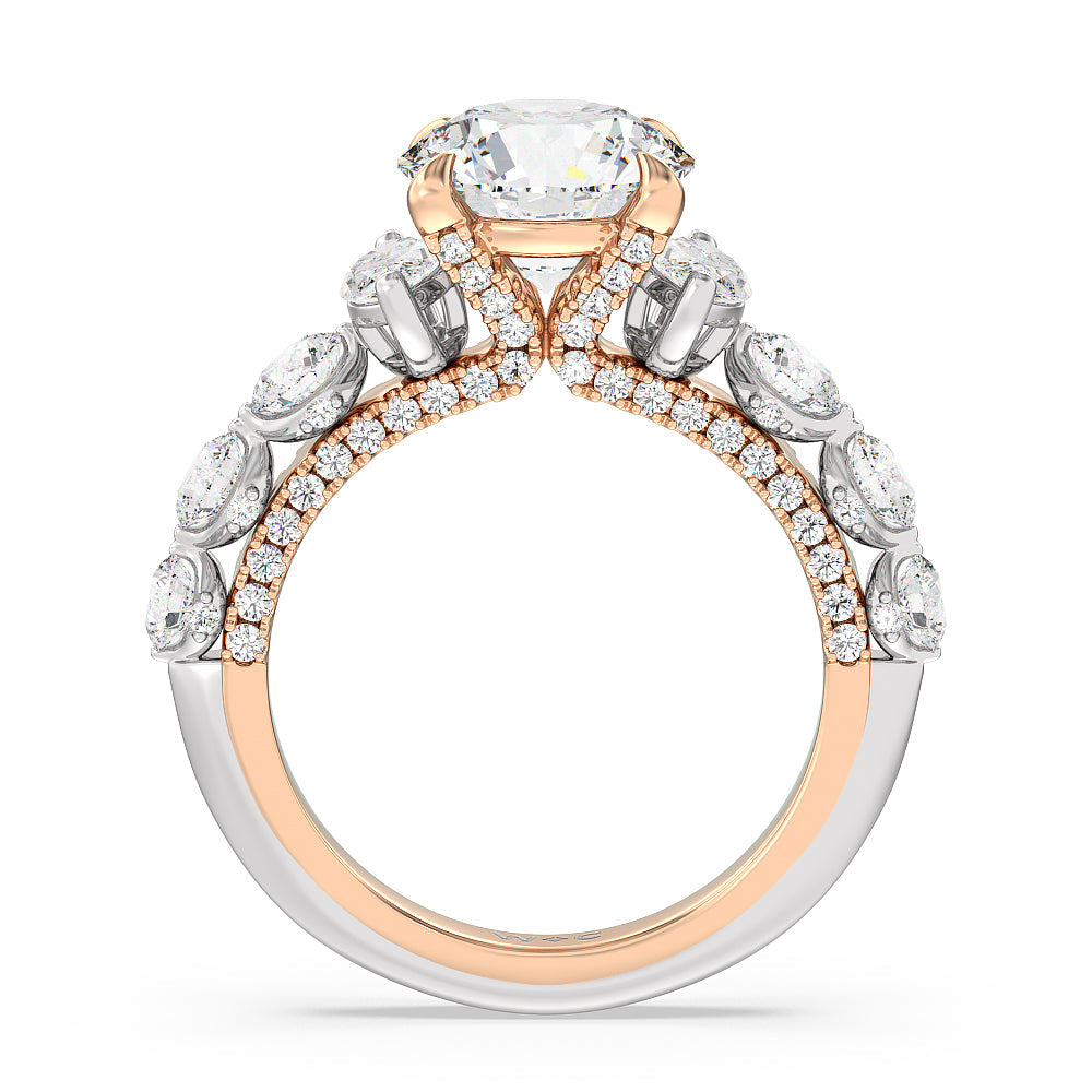 Round Cut The St. Regis Ring (E+ VVS+) with Lab Grown Diamond in 14KT White & Rose Gold view 2
