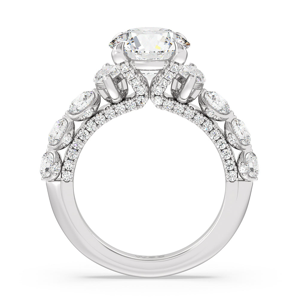 The St. Regis Ring with Round Cut Diamond in 14KT Platinum view 2

