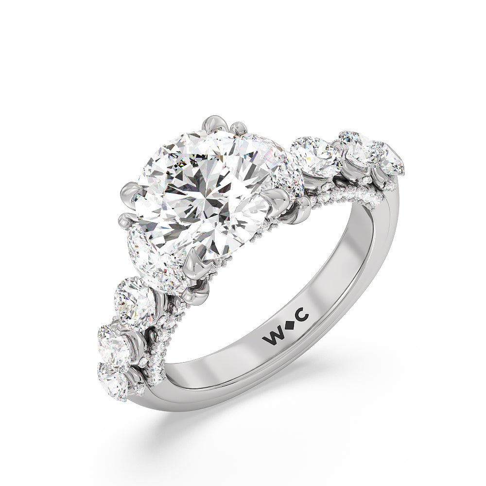 The St. Regis Ring with Round Cut Diamond in 14KT Platinum view 3
