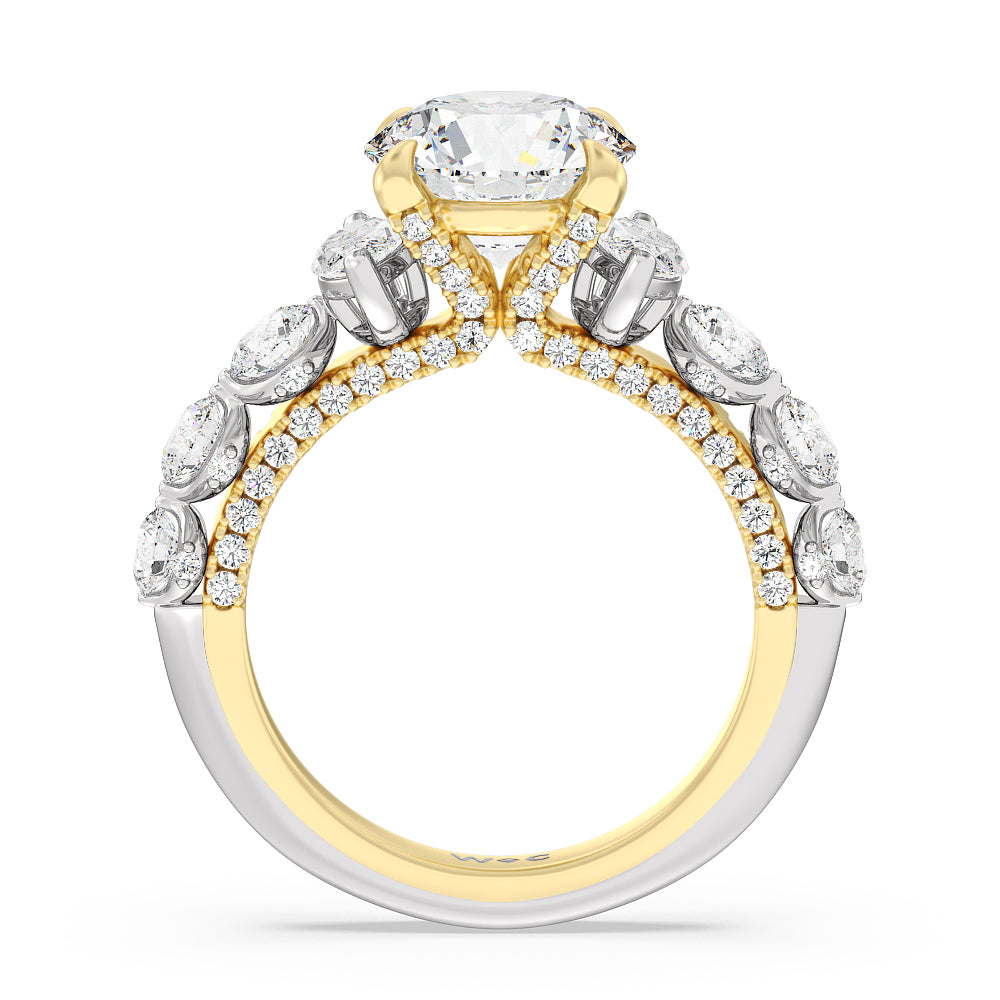 The St. Regis Ring with Round Cut Diamond in 14KT White & Yellow Gold view 2
