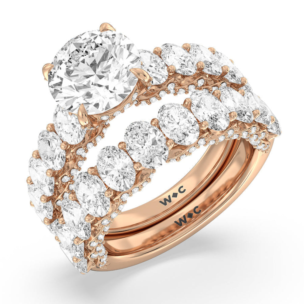 The Roosevelt Ring with Oval Cut Diamond in 14KT Rose Gold view 7

