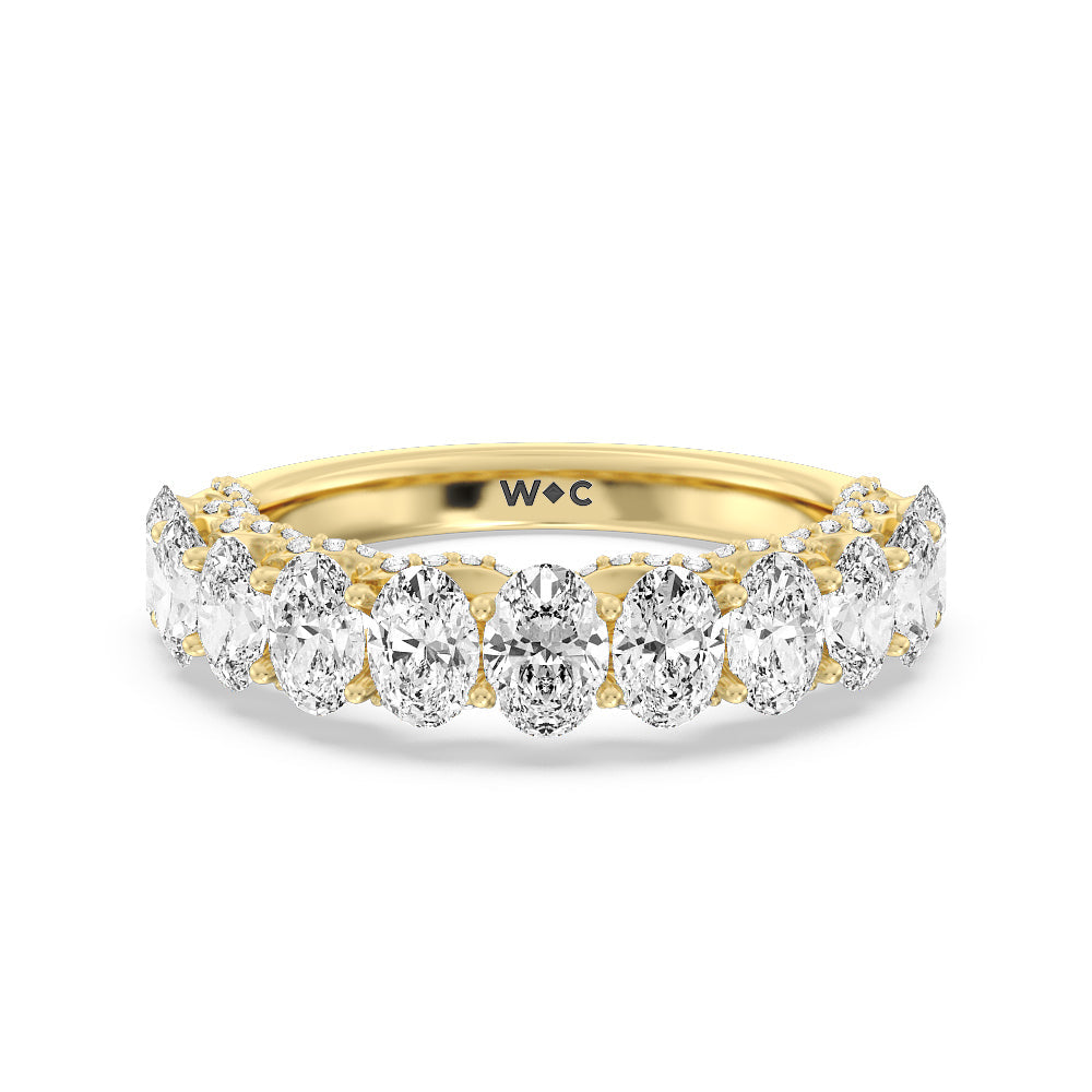 The Roosevelt Diamond Band with 18KT Yellow Gold Cut Diamond in 14KT Yellow Gold view 2
