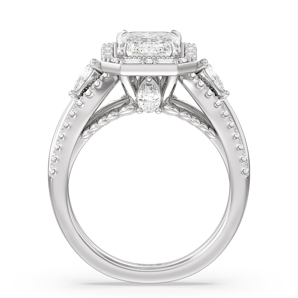 Emerald Cut The Whitney Ring (E+ VVS+) with Lab Grown Diamond in 14KT Platinum view 2
