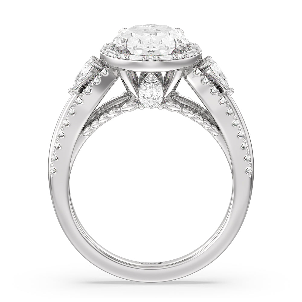 Oval Cut The Whitney Ring (E+ VVS+) with Lab Grown Diamond in 14KT Platinum view 2
