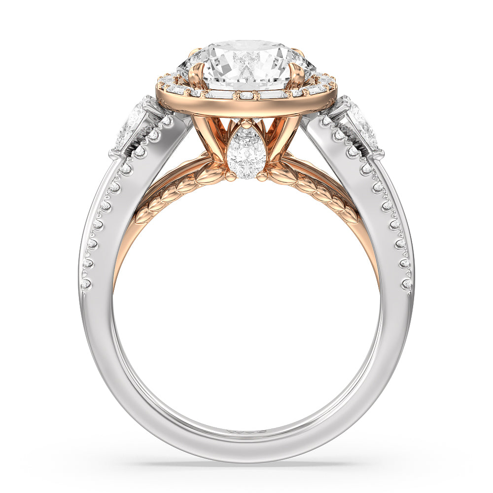 Round Cut The Whitney Ring (E+ VVS+) with Lab Grown Diamond in 14KT White & Rose Gold view 2
