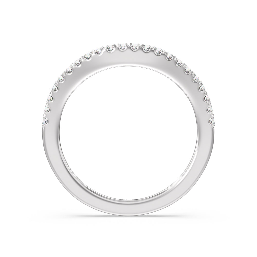 The Whitney Diamond Band with Platinum Cut Diamond in 14KT Platinum view 2

