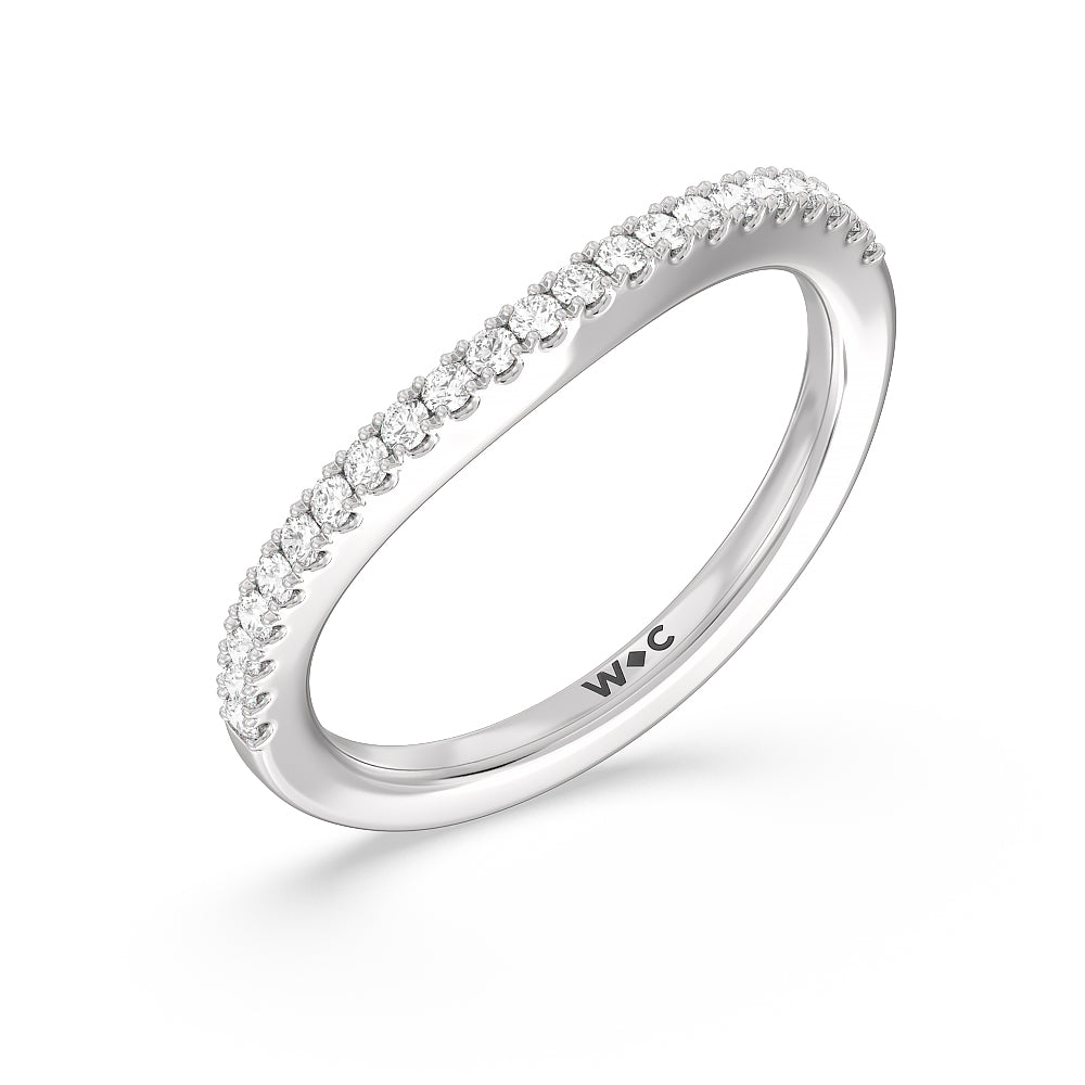 The Whitney Diamond Band with Platinum Cut Diamond in 14KT Platinum view 3
