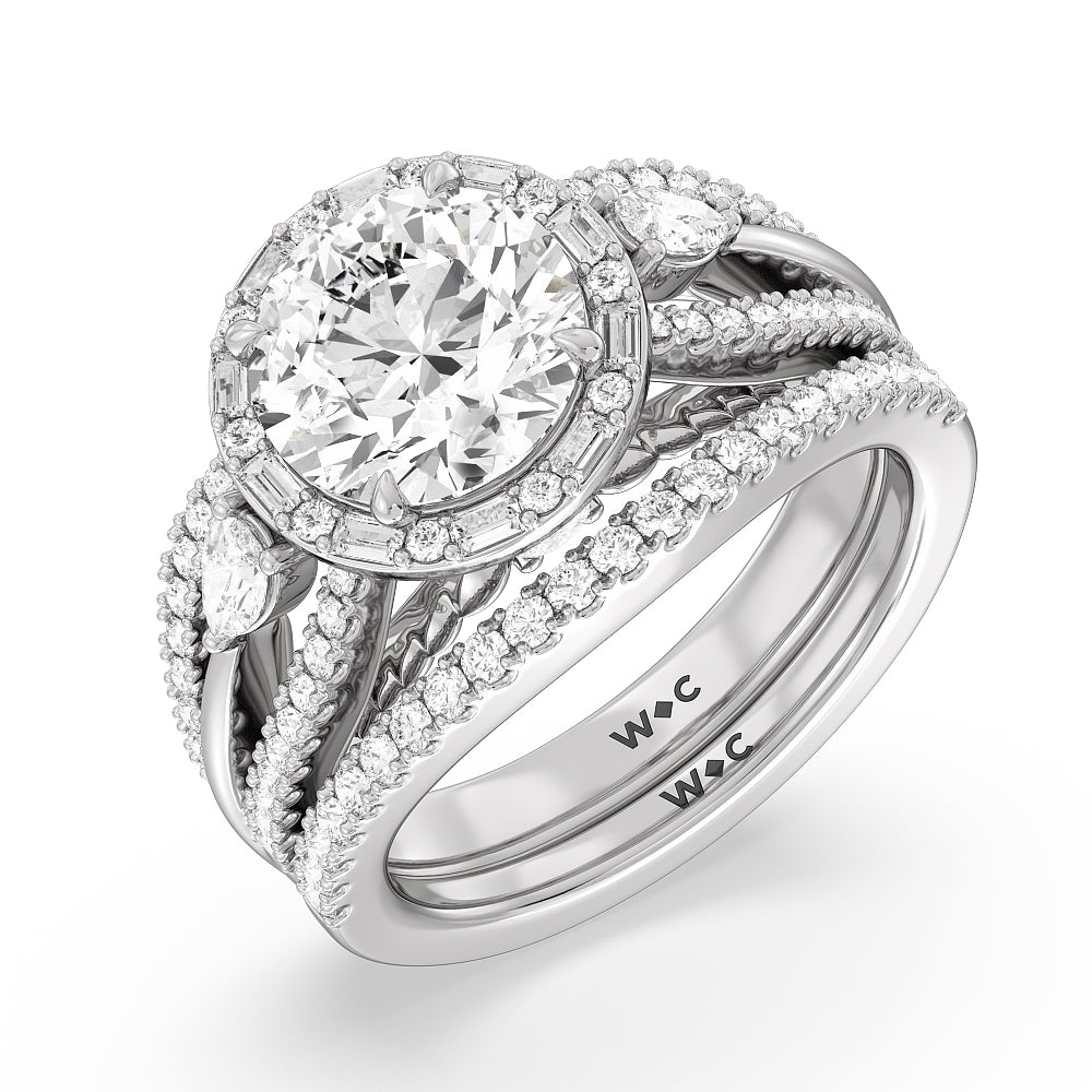 The Whitney Diamond Band with Platinum Cut Diamond in 14KT Platinum view 4
