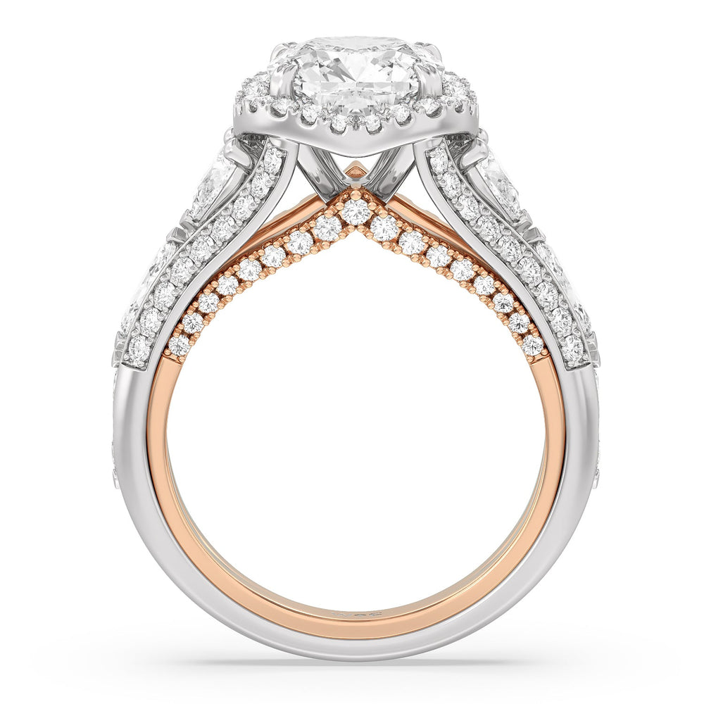 Cushion Cut The Apollo Ring (E+ VVS+) with Lab Grown Diamond in 14KT White & Rose Gold view 2
