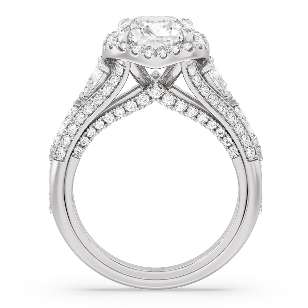 Cushion Cut The Apollo Ring (E+ VVS+) with Lab Grown Diamond in 14KT Platinum view 2
