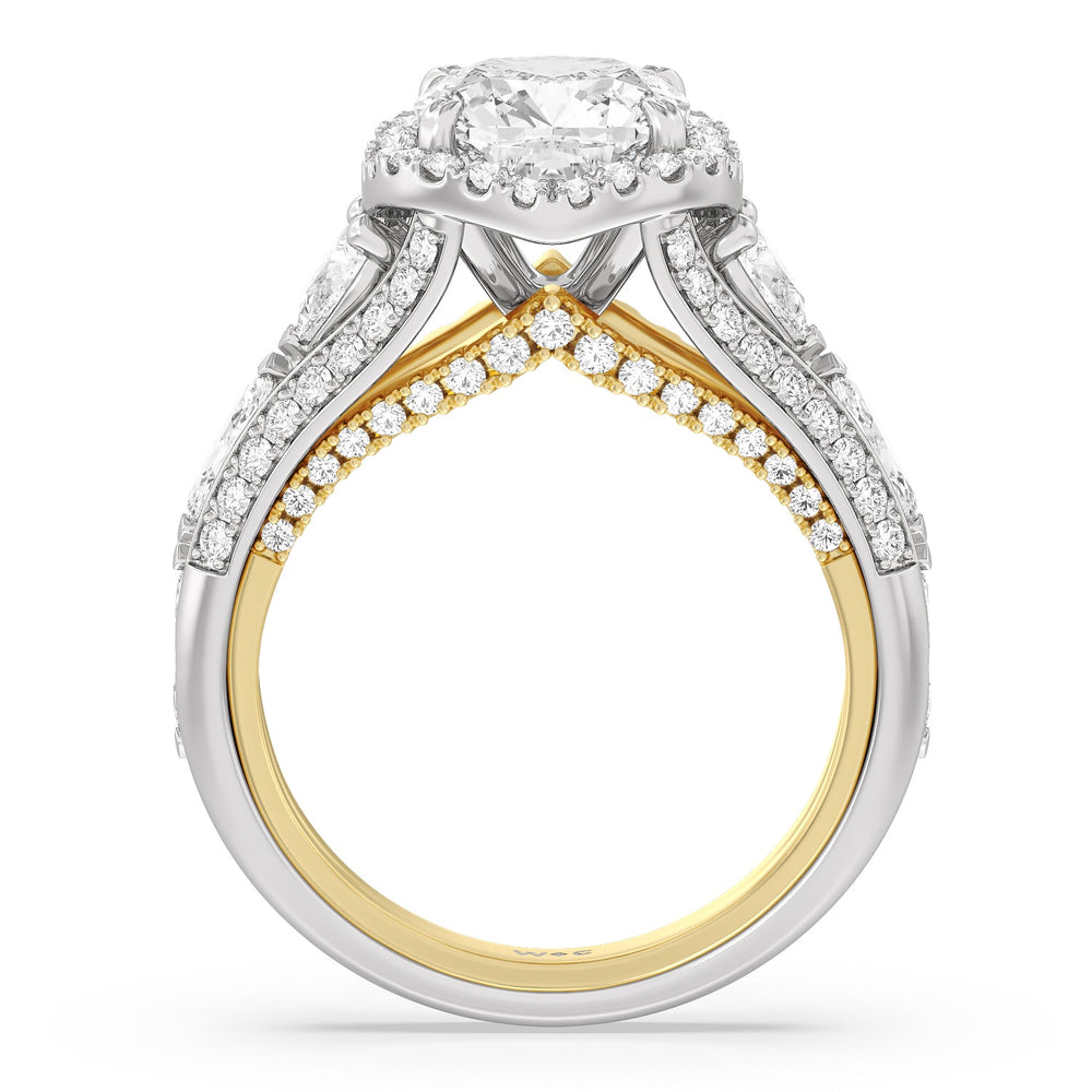 Cushion Cut The Apollo Ring (E+ VVS+) with Lab Grown Diamond in 14KT White & Yellow Gold view 2
