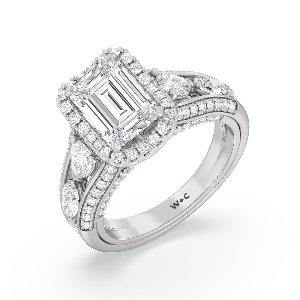 Emerald Cut The Apollo Ring (E+ VVS+) with Lab Grown Diamond in 14KT Platinum view 3
