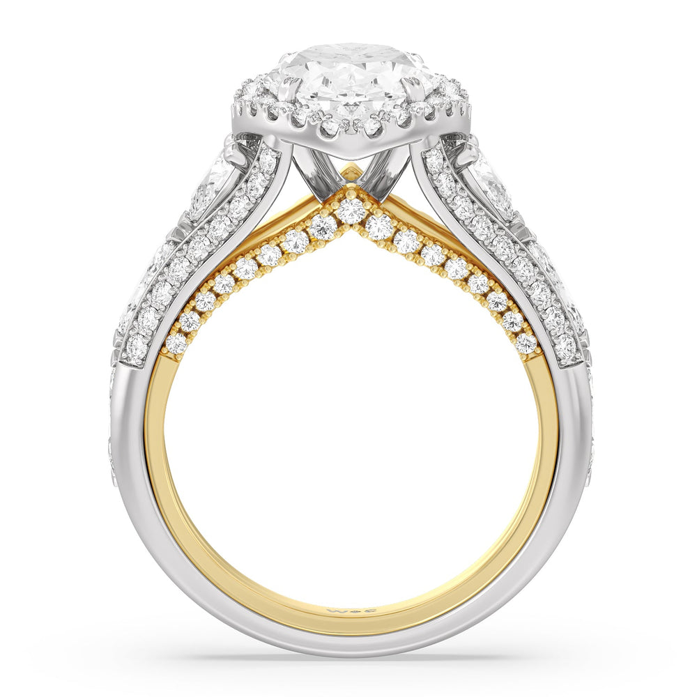 Oval Cut The Apollo Ring (E+ VVS+) with Lab Grown Diamond in 14KT White & Yellow Gold view 3
