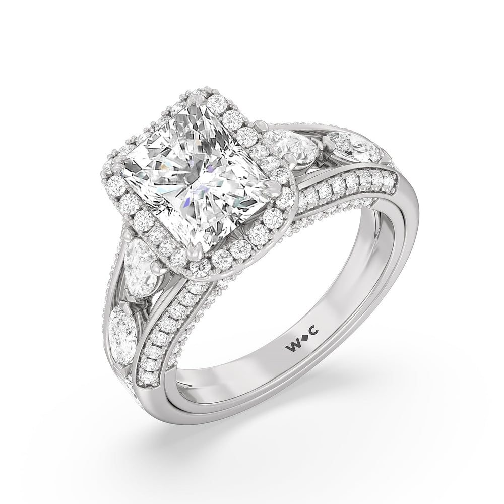 Radiant Cut The Apollo Ring (E+ VVS+) with Lab Grown Diamond in 14KT Platinum view 3
