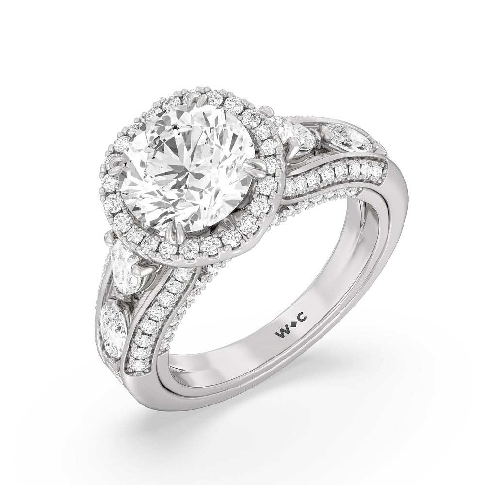Round Cut The Apollo Ring (E+ VVS+) with Lab Grown Diamond in 14KT Platinum view 4
