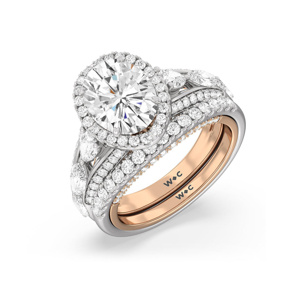 The Apollo Ring with Cushion Cut Diamond in 14KT White & Rose Gold view 5
